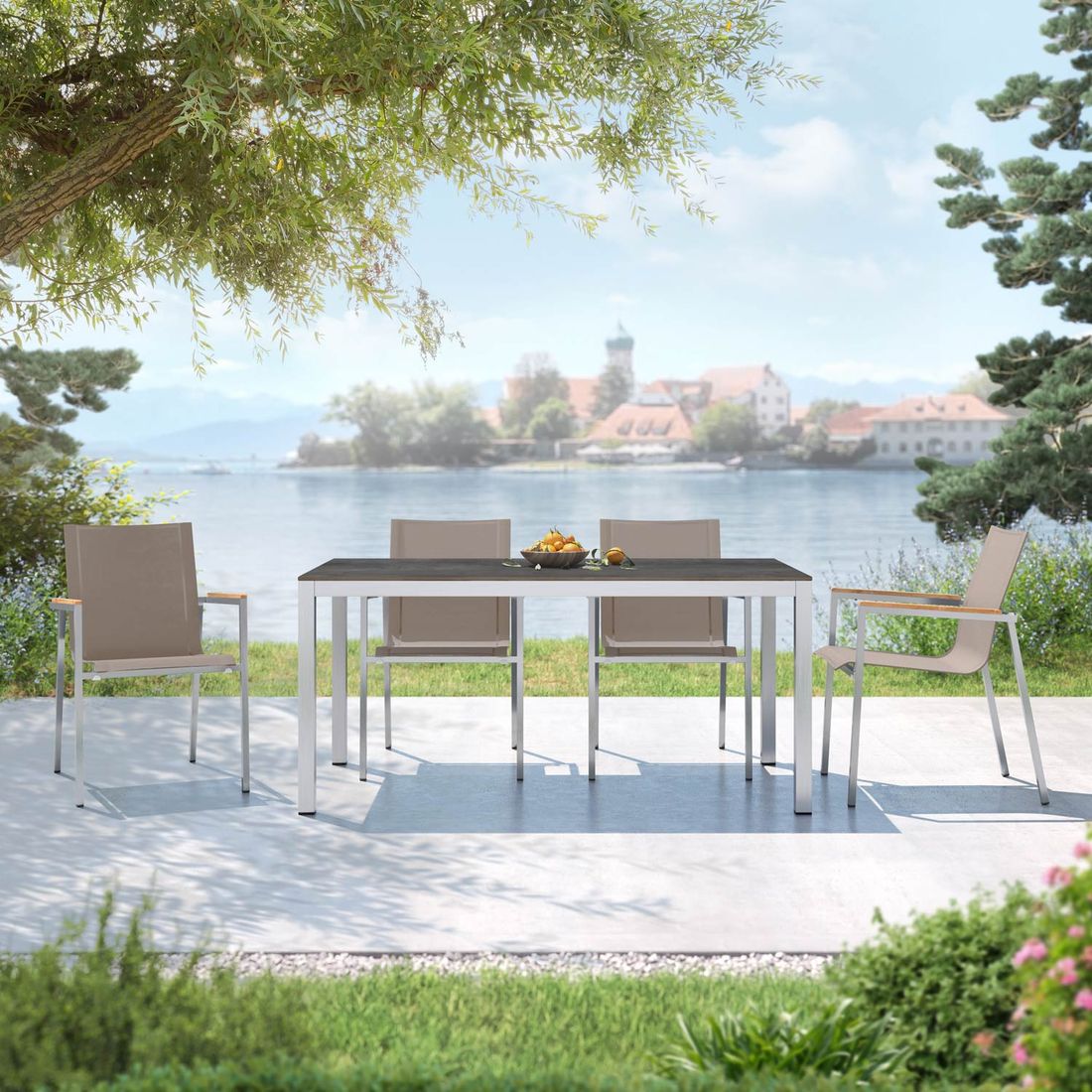 OUTLIV. Rimini Gartenmöbel-Set M (4 Plätze) Tisch 160x90cm