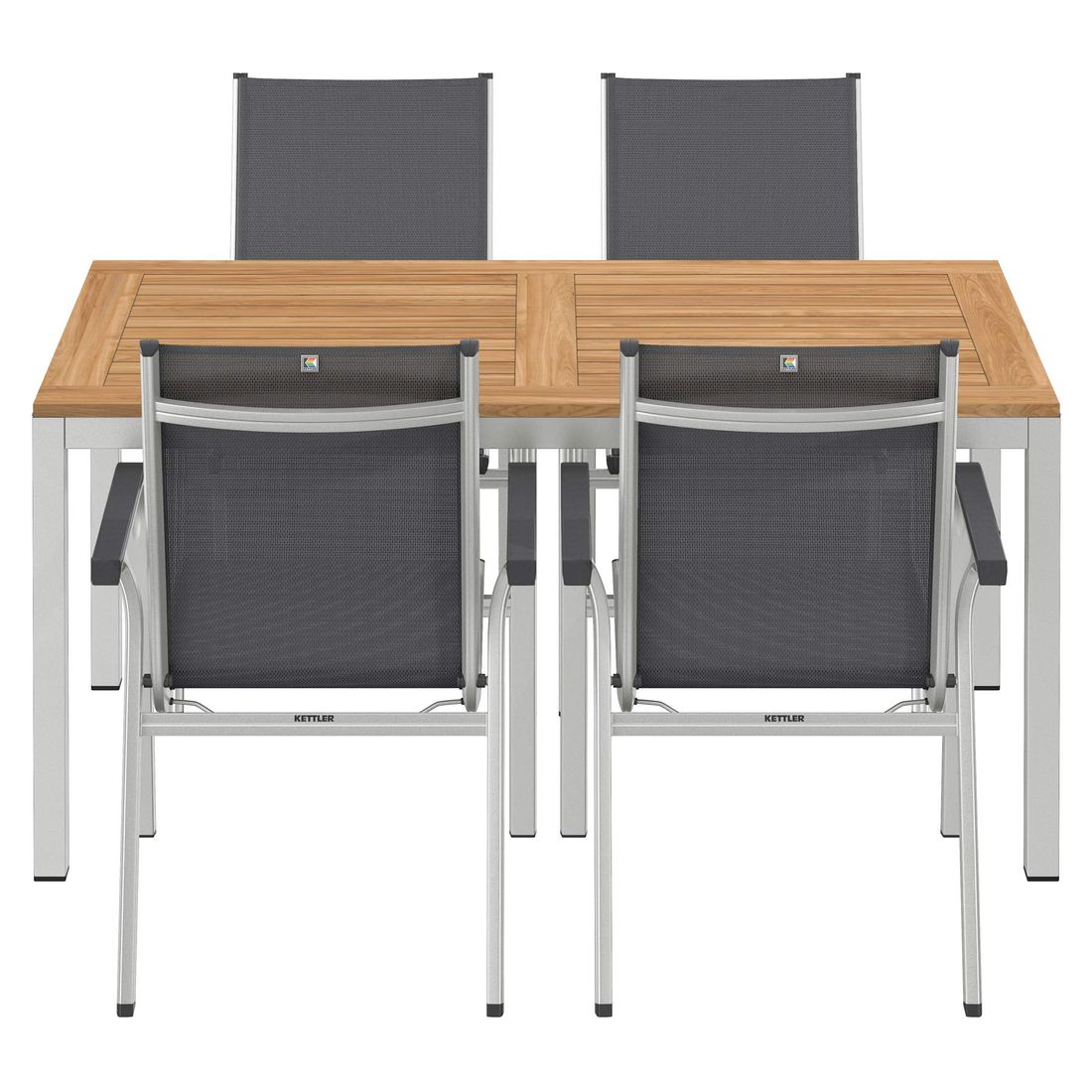 Kettler Basic Plus Gartenmöbel-Set M (4 Plätze) mit OUTLIV. Tisch 160x90cm