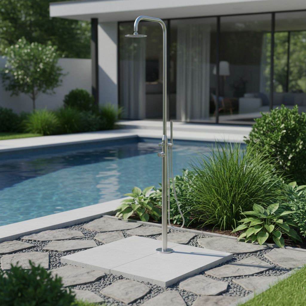 Ideal Juist Gartendusche Warmwasser V2A Edelstahl
