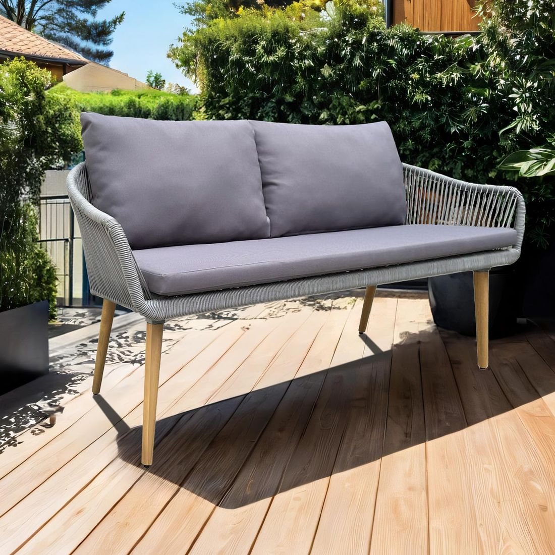 OUTLIV. Lille Gartensofa Akazie/Rope/Polyester