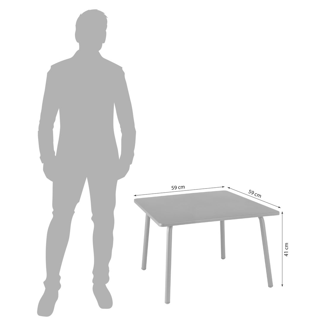 Lafuma Vence Loungetisch 59x59cm Stahl