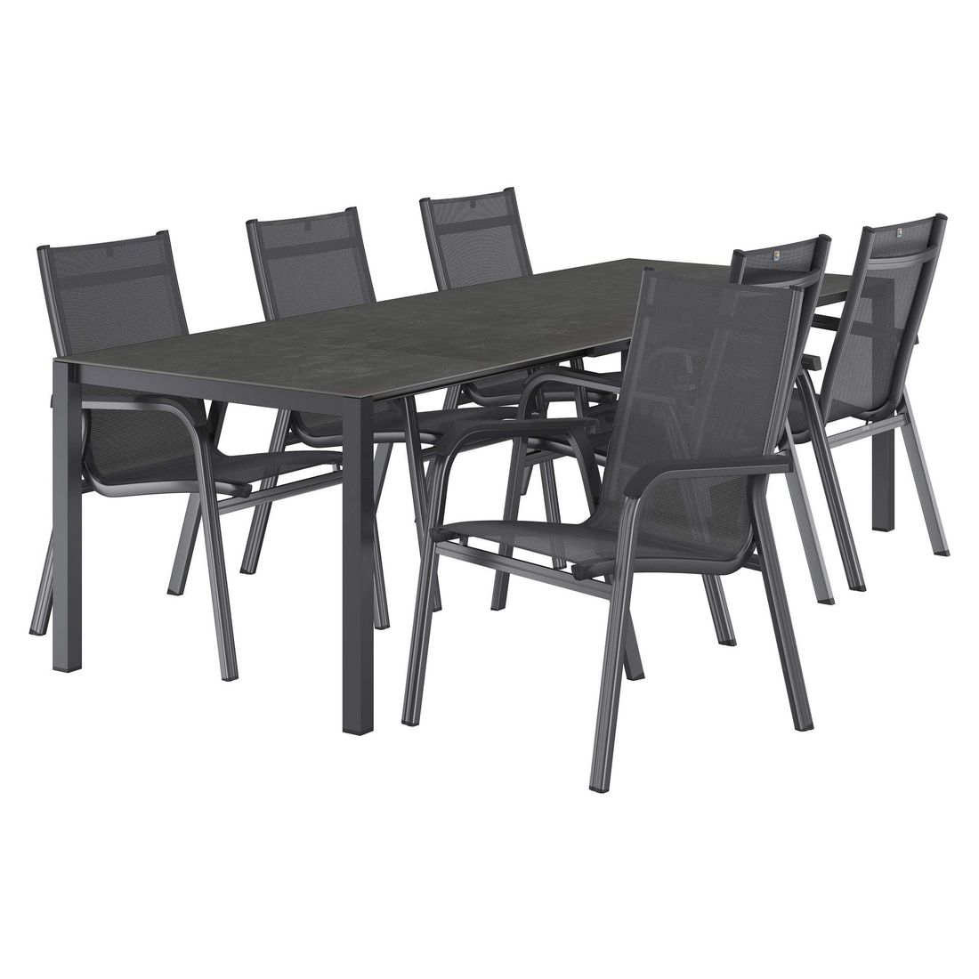 Kettler Basic Plus Gartenmöbel-Set L (6 Plätze) Tisch 160/267x91cm