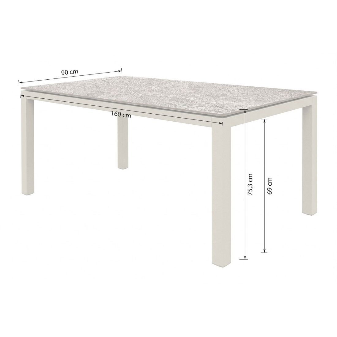 Zebra Alus Gartentisch Aluminium/HPL