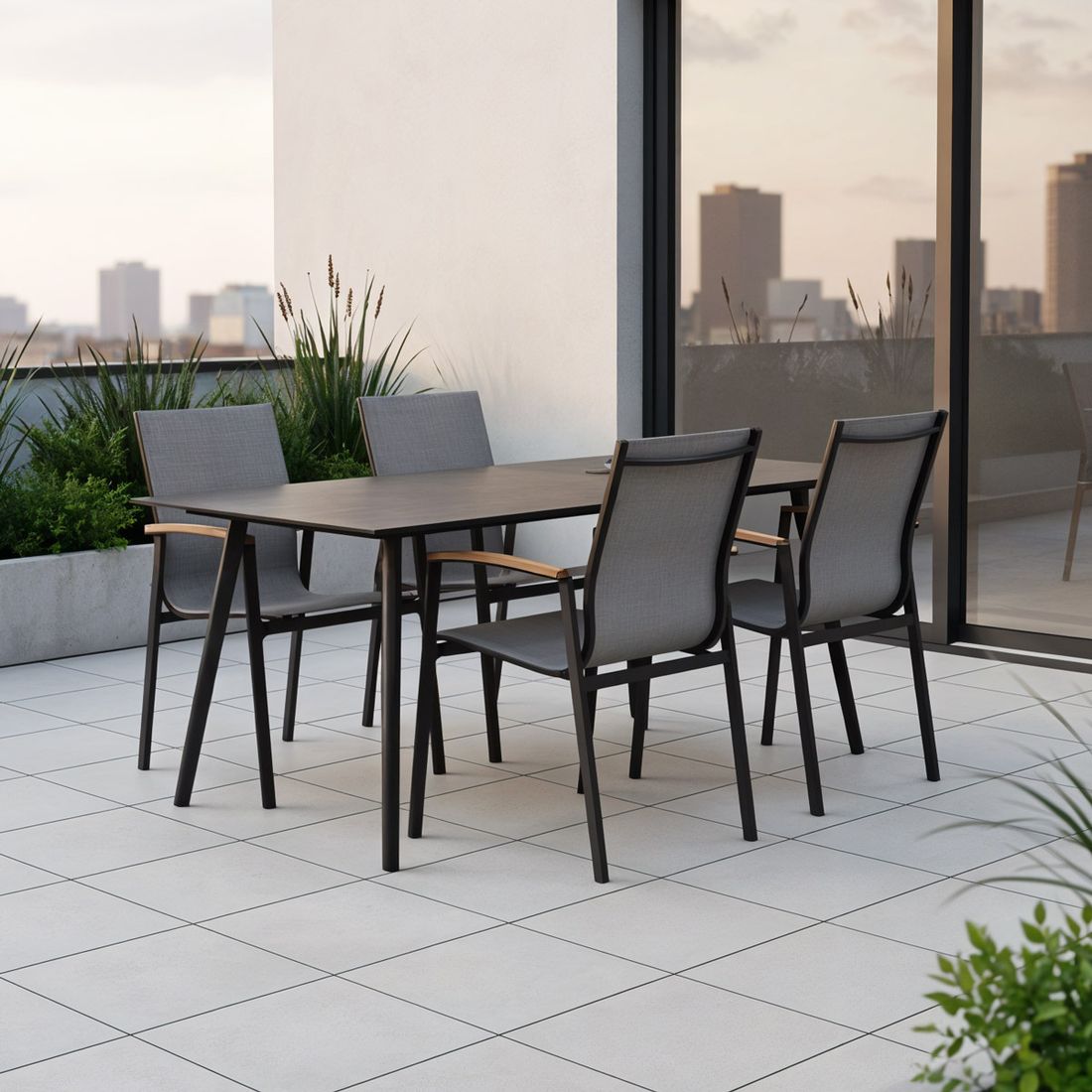 Stern Interno Gartentisch 180x100cm Aluminium/Silverstar 2.0