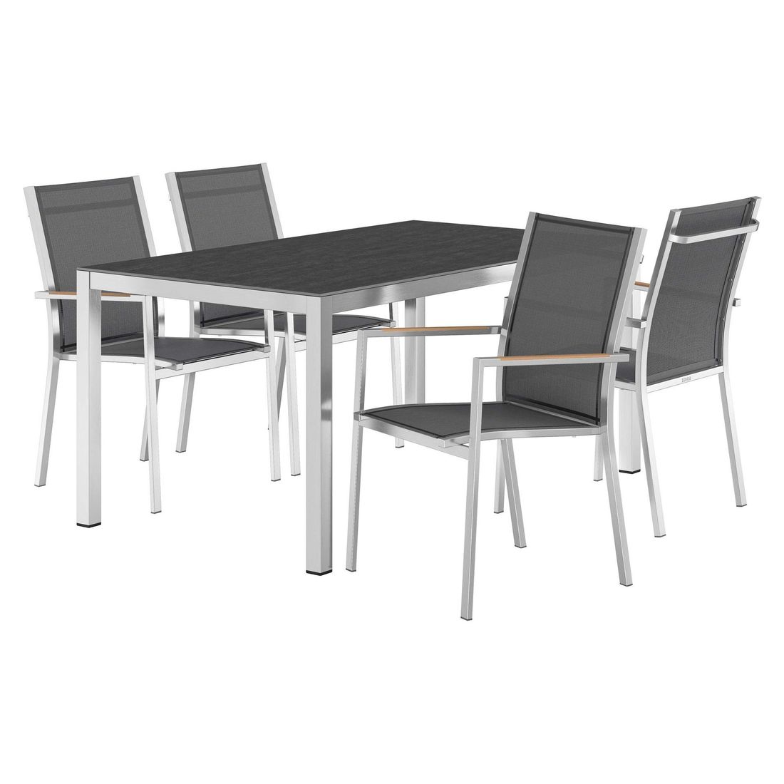 Zebra One Gartenmöbel-Set M (4 Plätze) mit OUTLIV. Tisch 160x90cm