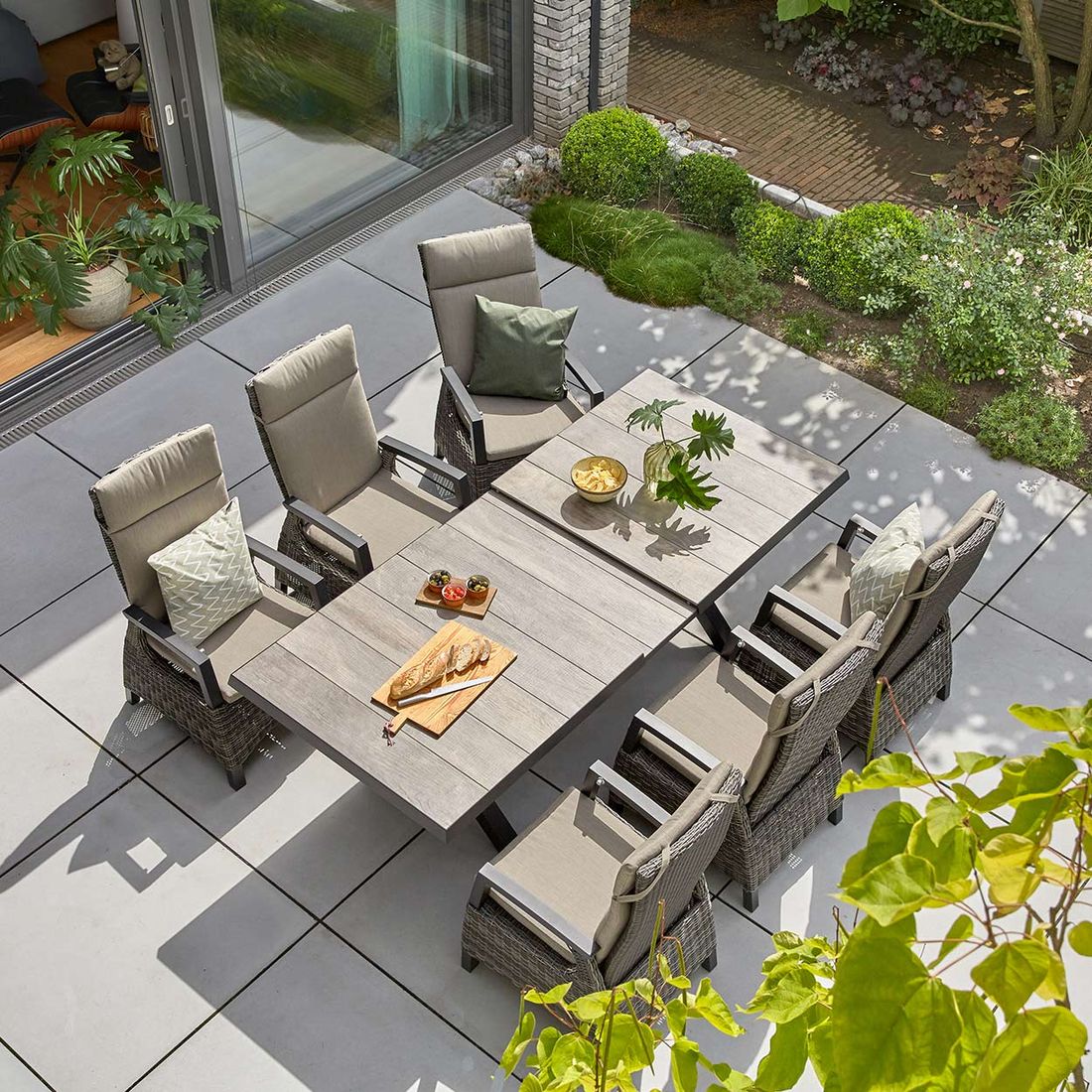 Siena Garden Corido Move Gartensessel verstellbar Aluminium/Gardino-Geflecht