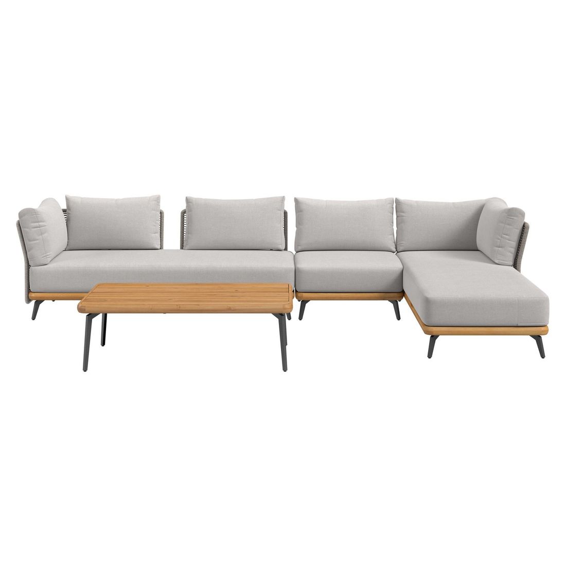 OUTLIV. Ava Ecklounge inkl. Loungetisch Akazie/Rope/Polyester