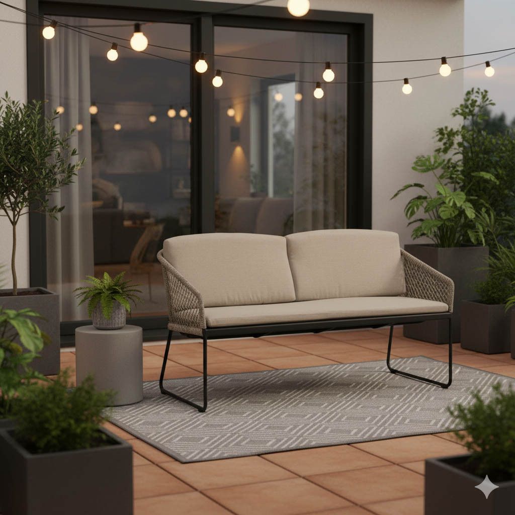 Stern Odea Diningsofa Aluminium/Rope/Polyacryl