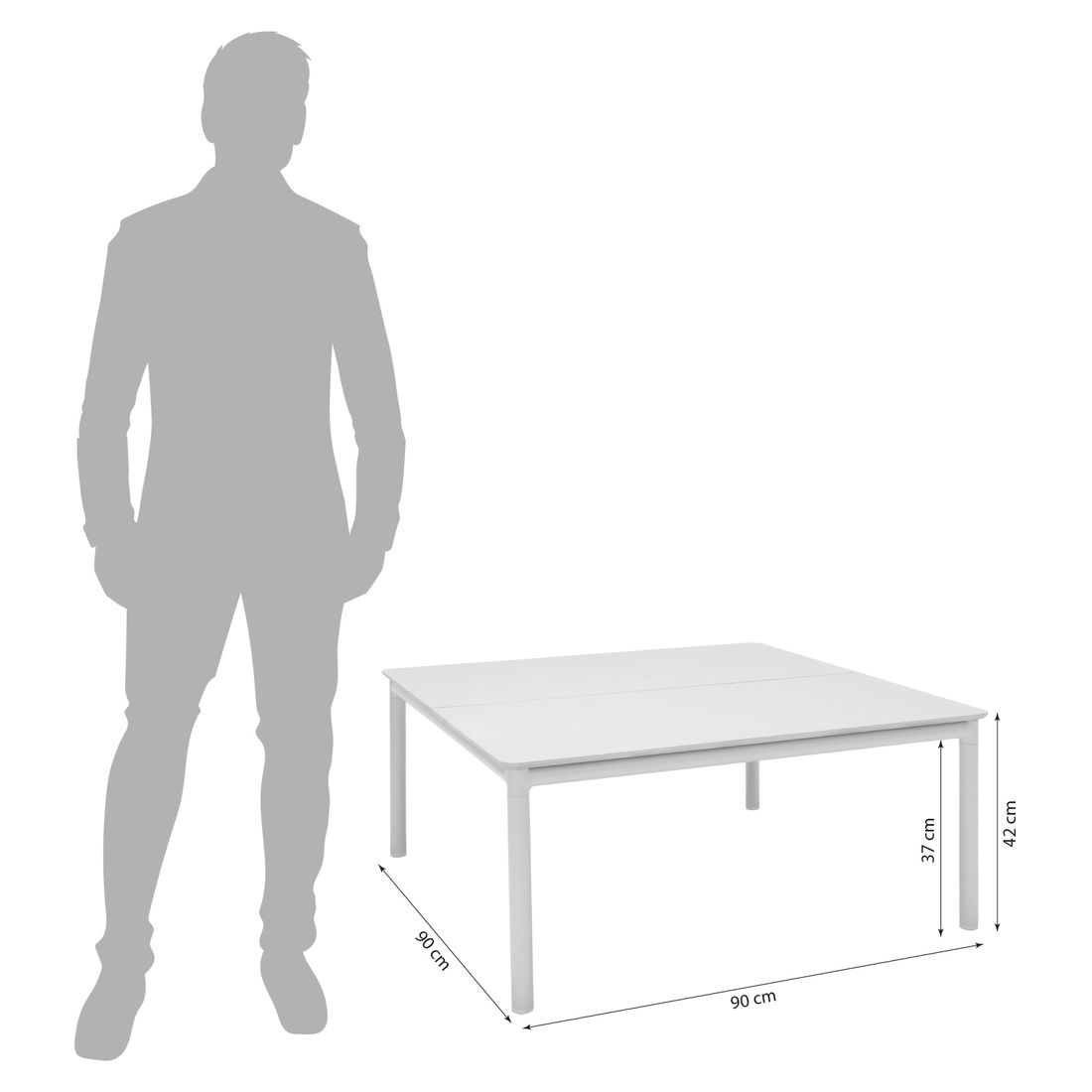 LifestyleGarden Horizon Loungetisch 90x90cm Aluminium/Duraboard