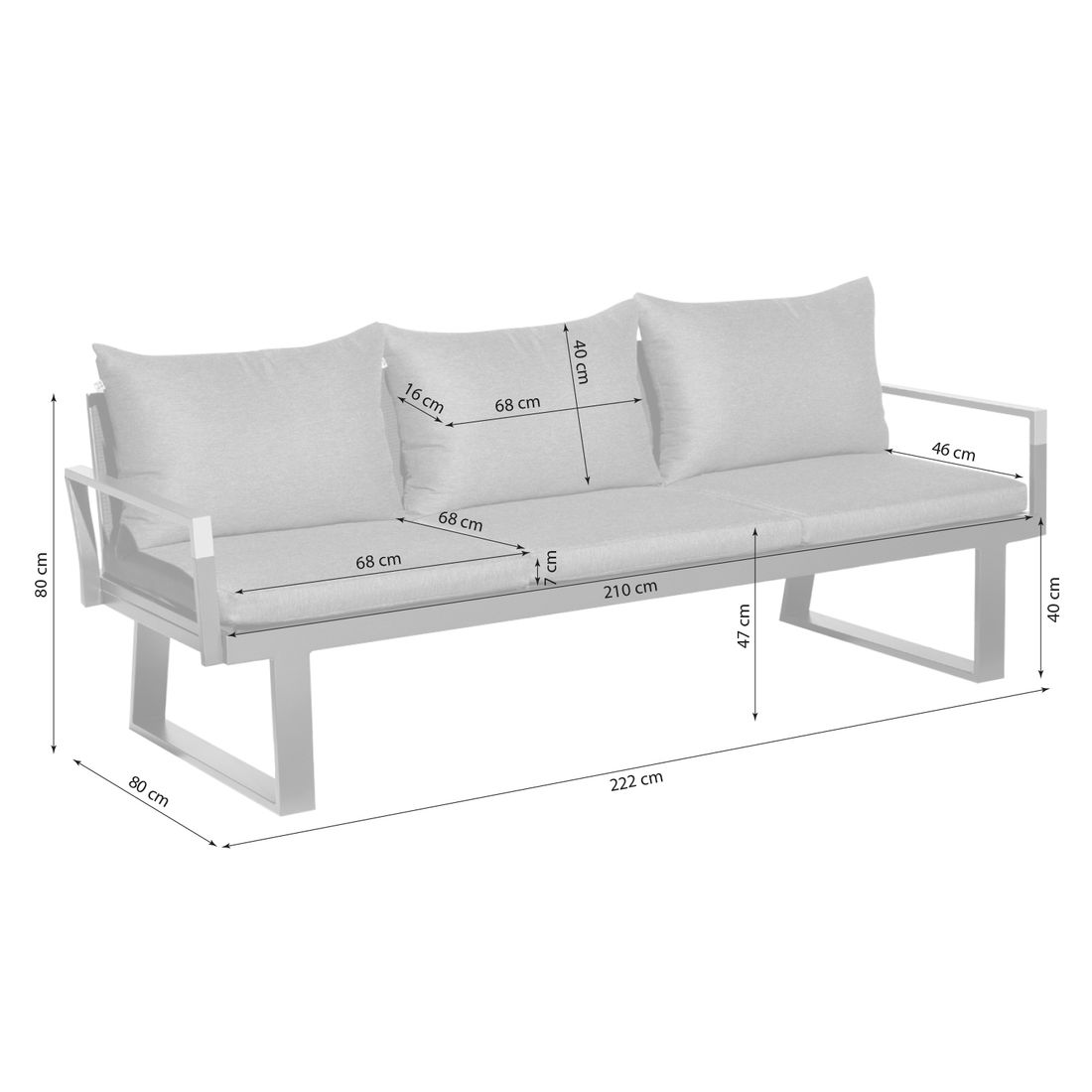 Kettler Rasmus Modular Diningsofa Aluminium/Polyester