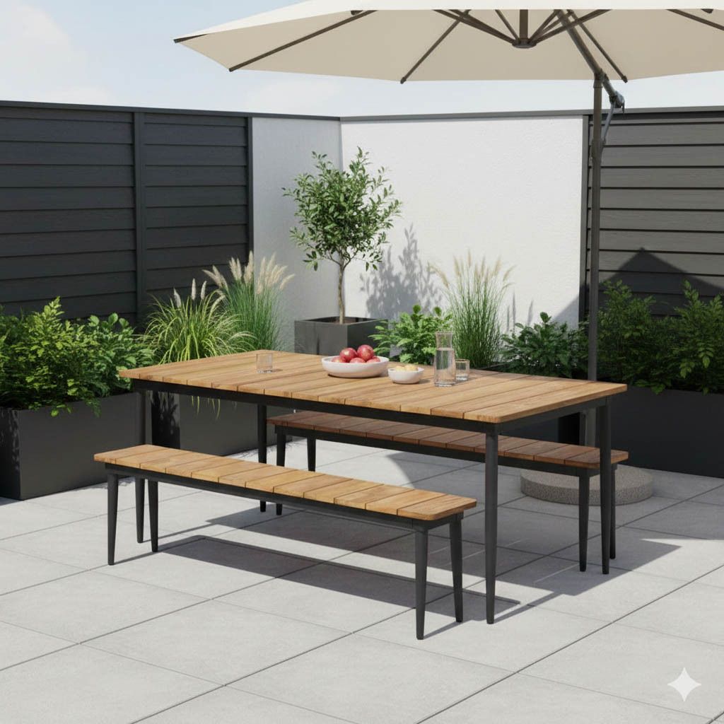 OUTLIV. Clark Gartenmöbel-Set L (6 Plätze) Tisch 220x100cm