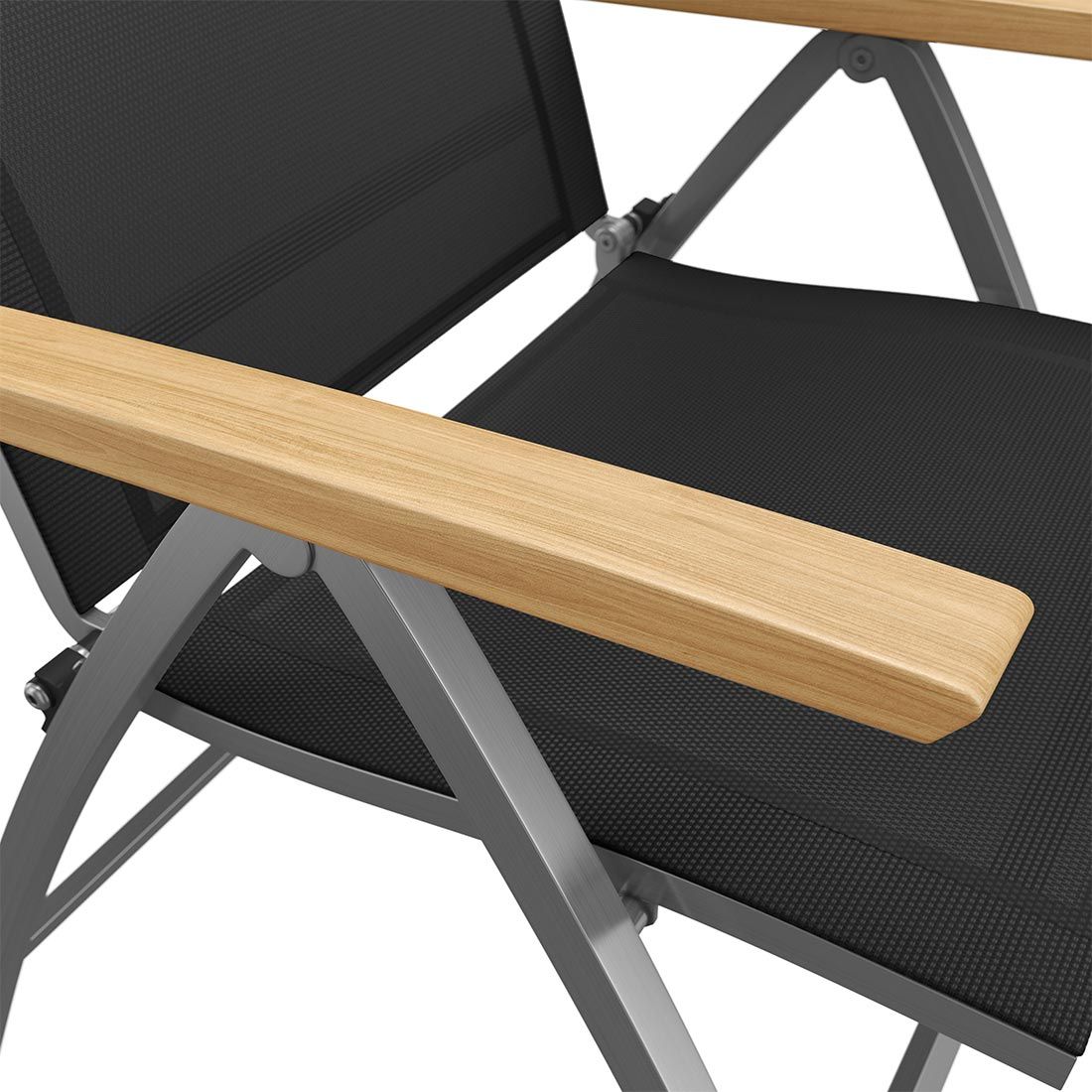 OUTLIV. Oviedo Klappsessel Edelstahl/Textilene/Teak-AL