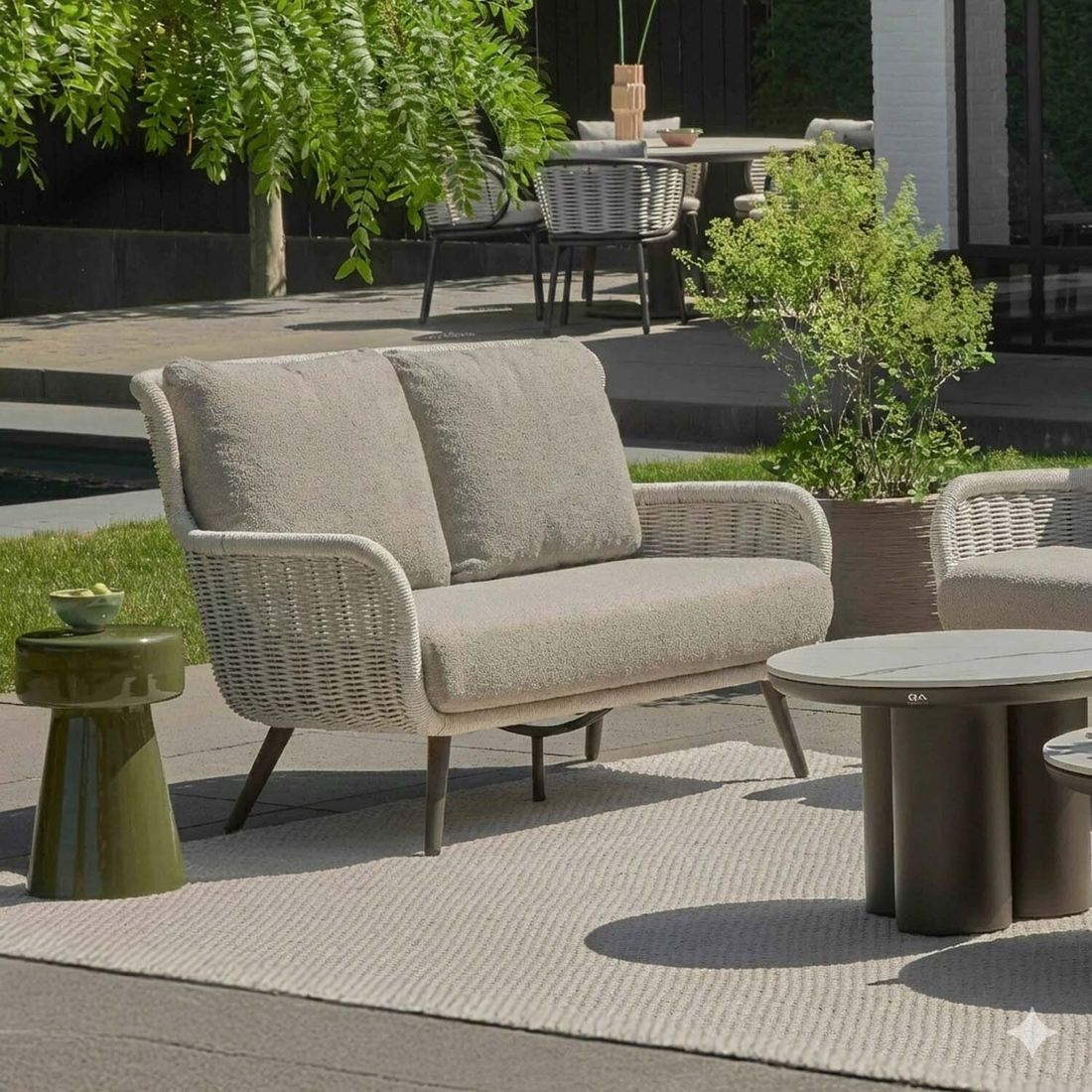 Apple Bee Key Largo Gartenloungesofa Aluminium/Rope/Bee Wett
