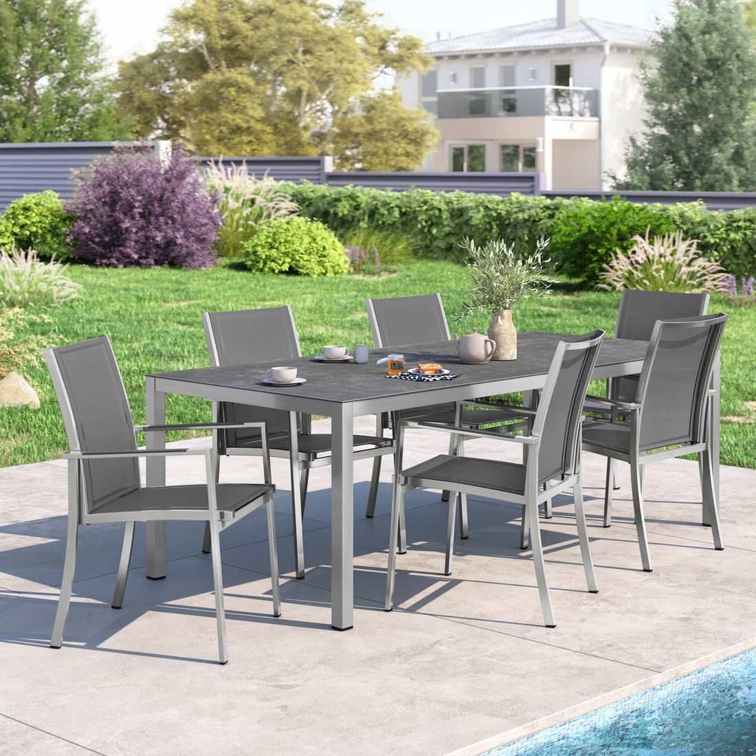 OUTLIV. Oviedo Gartenmöbel-Set L (6 Plätze) Tisch 220x100cm