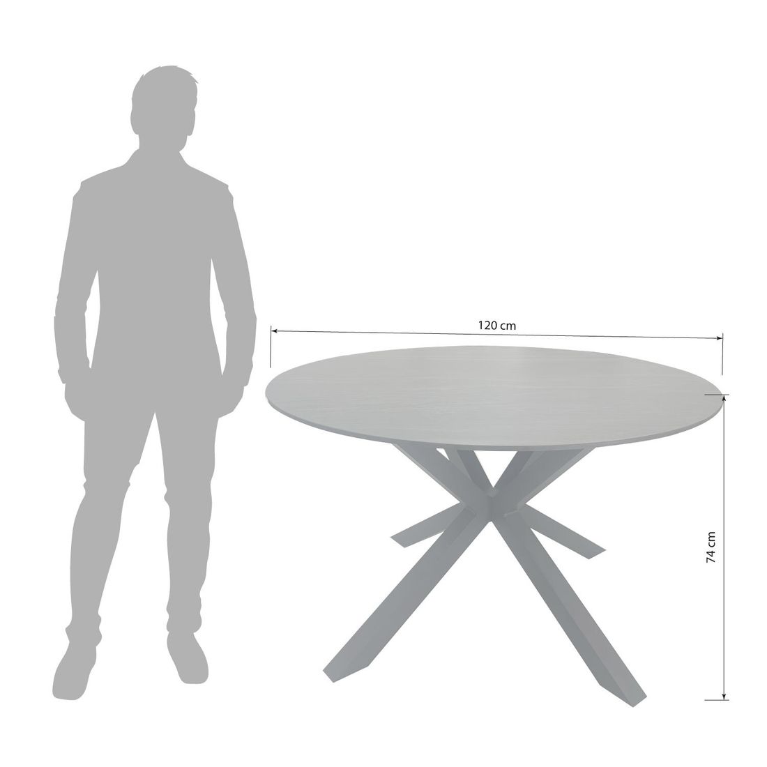 OUTLIV. Winton Gartentisch Ø120cm Aluminium/Sinterstone