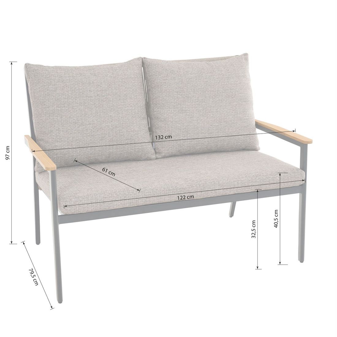 Siena Garden Liguria Diningsofa Aluminium/Gardino-Geflecht/Polyester