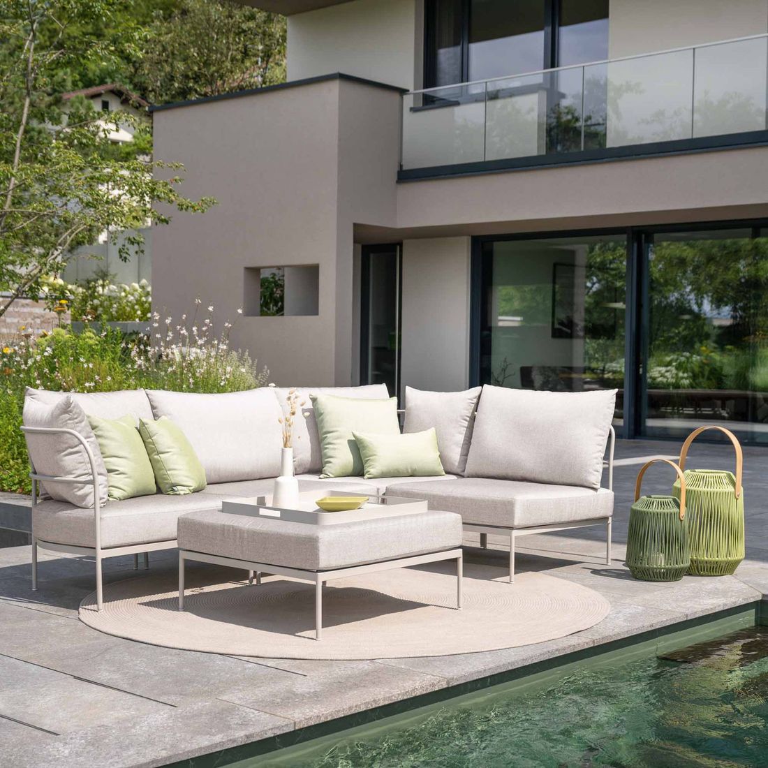 Stern Coco Loungehocker Aluminium/Outdoorstoff