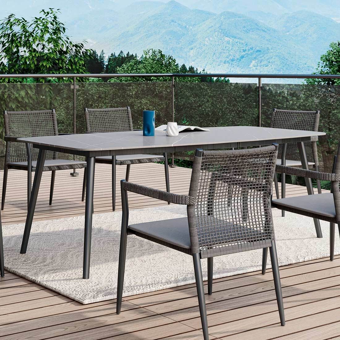 MWH Ropero Gartentisch 210x105cm Aluminium/Sinterstone