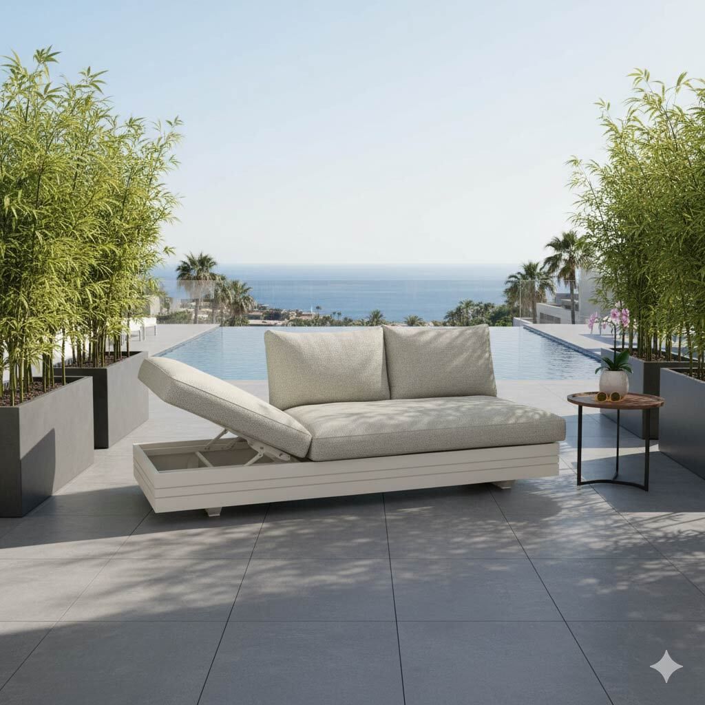 Zebra Cubo Neo Gartenloungesofa verstellbar Aluminium/Sunproof