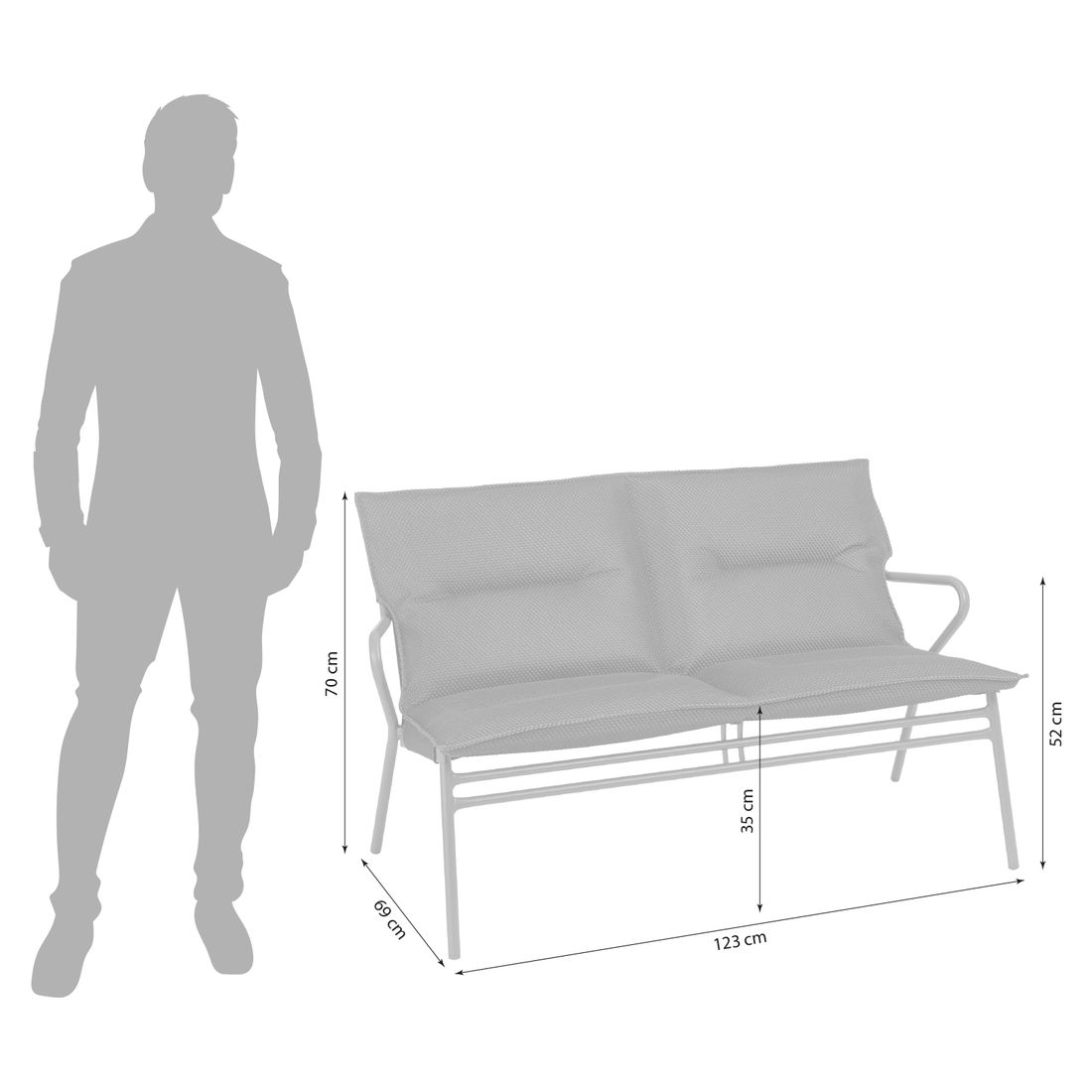 Lafuma Vence Loungebank Stahl/BeComfort