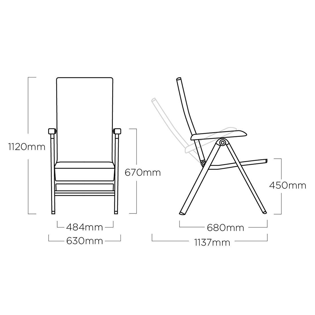 Kettler Forma II Gartenmöbel-Set L verstellbar (6 Plätze) Tisch 220x95cm