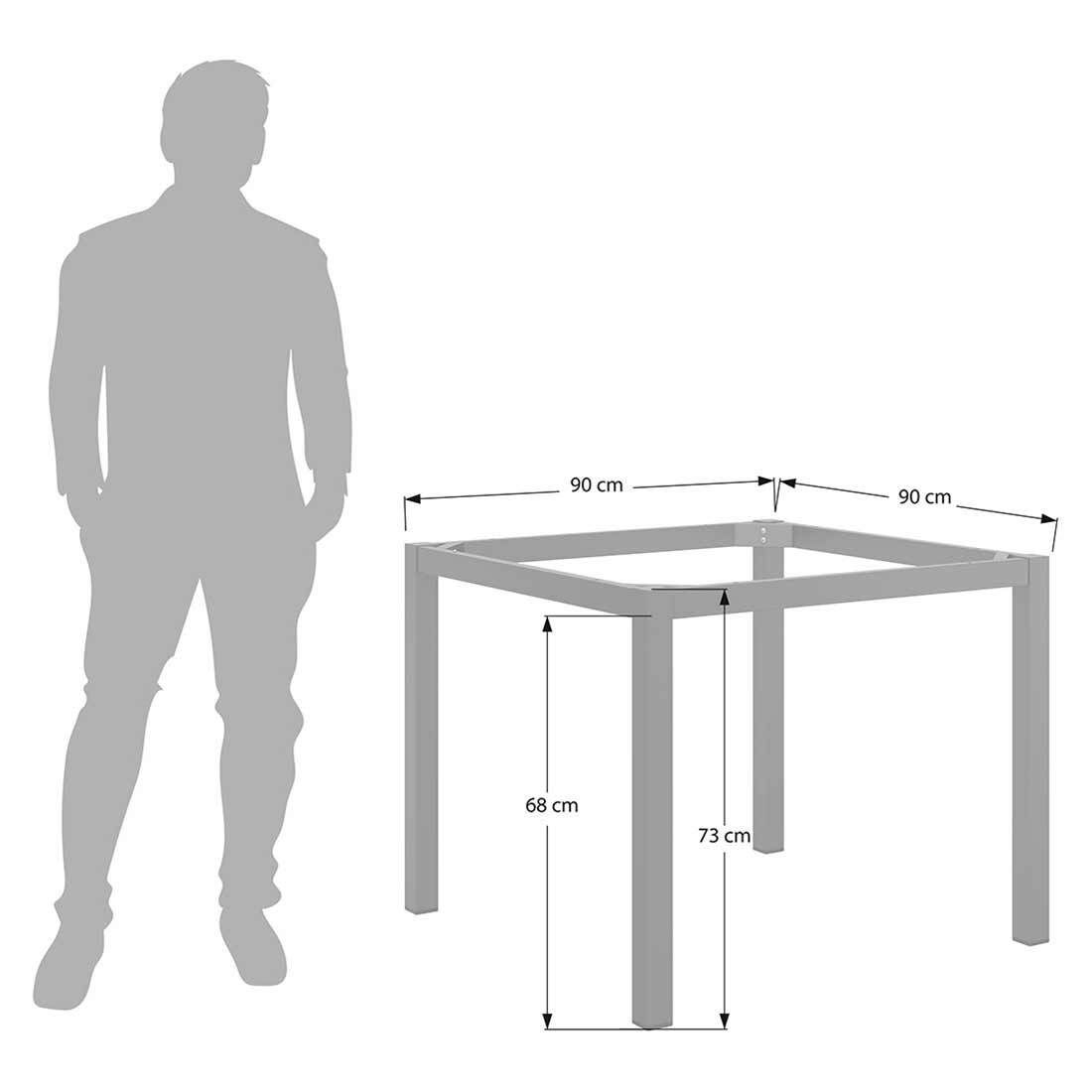 OUTLIV. Gartentisch 90x90cm  Aluminium/Glaskeramik