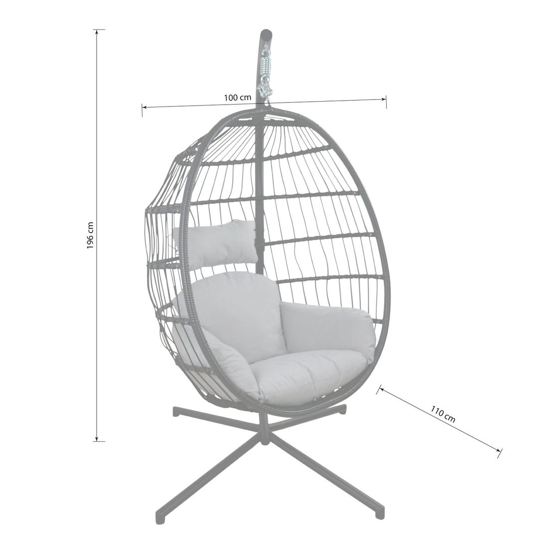 Sungörl Folt Meran Deluxe Hängesessel Stahl/Geflecht/Polyester