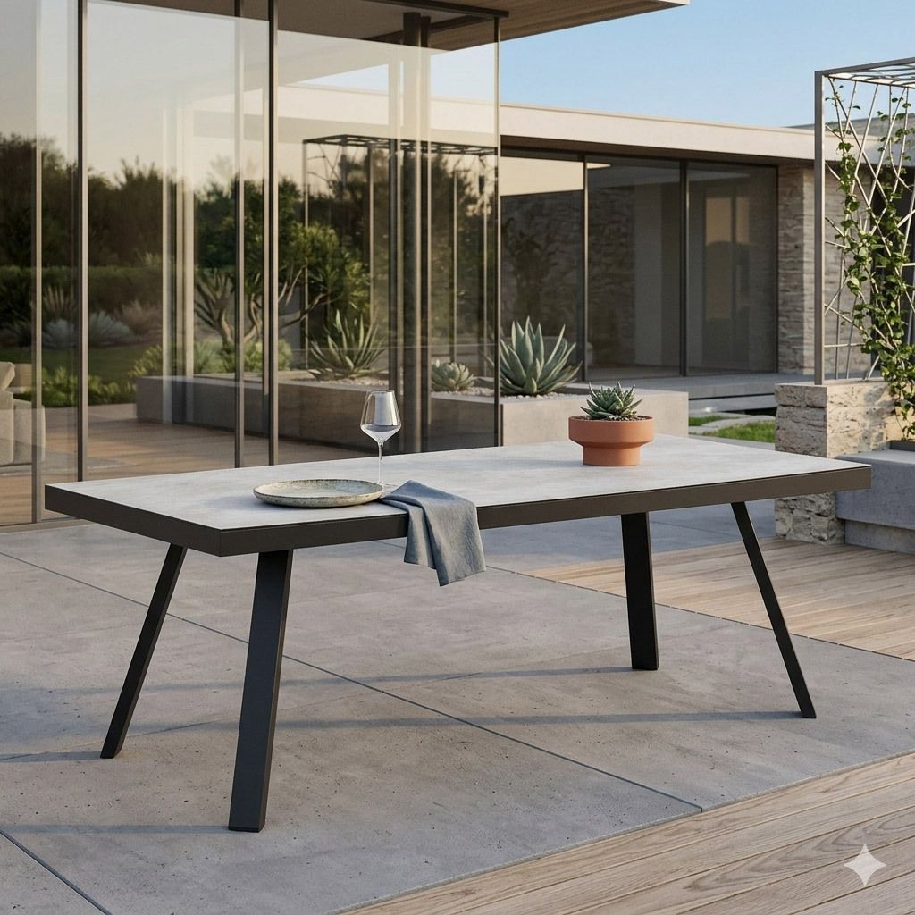 OUTLIV. Gartentisch 220x100cm Aluminium/Glaskeramik