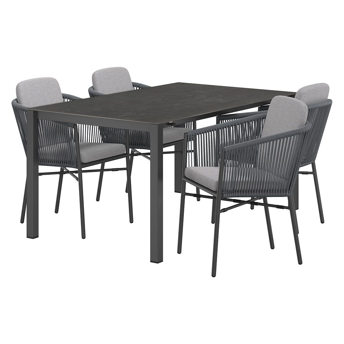 OUTLIV. Ohio Gartenmöbel-Set M (4 Plätze) Tisch 160/217/267x91cm