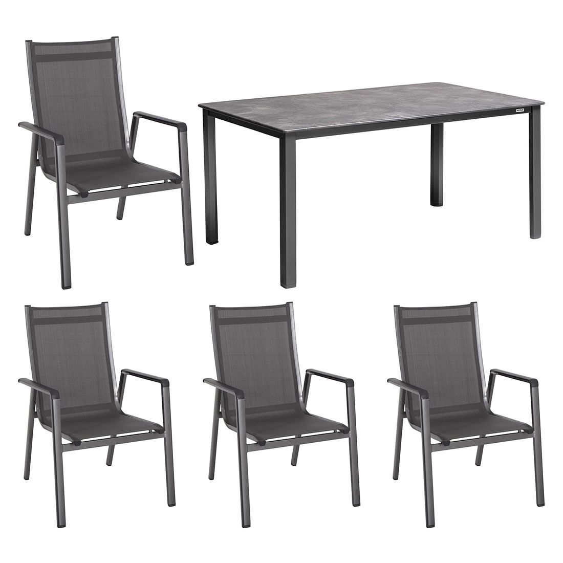 MWH Elements Gartenmöbel-Set M (4 Plätze) Tisch 160x90cm