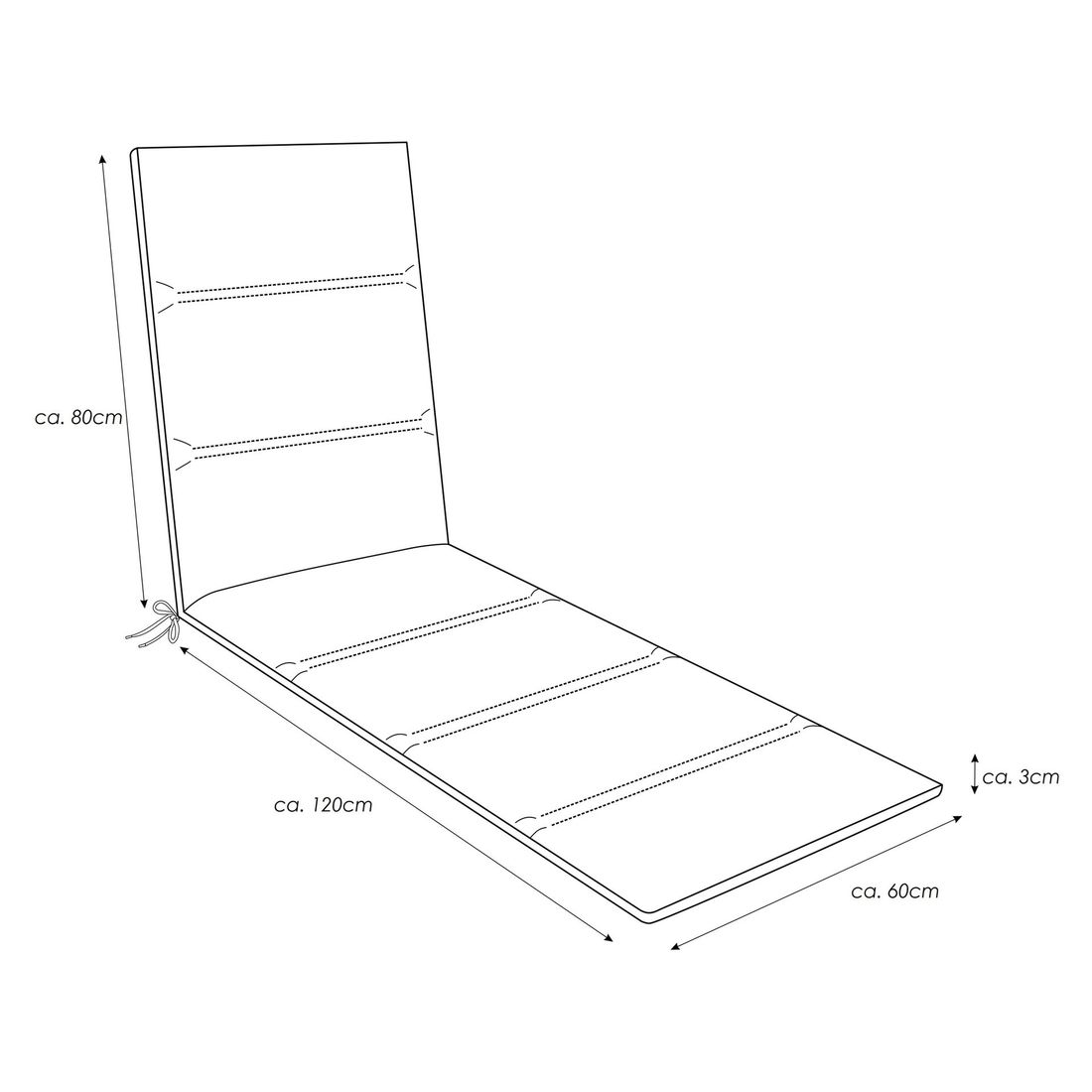 KETTtex Basic Gartenliegenauflage 60x200cm Kunstfaser