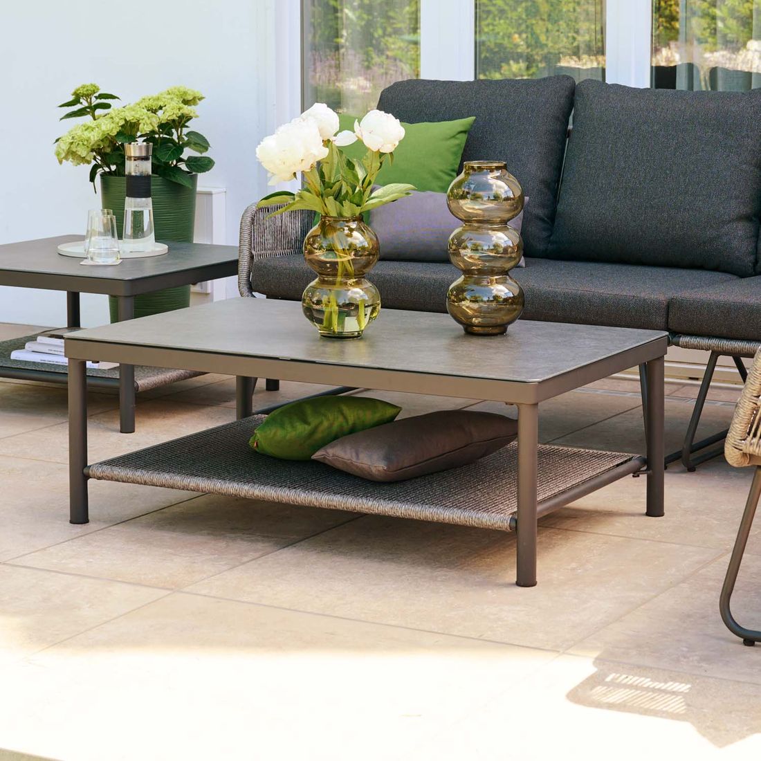 Siena Garden Kansas Loungetisch 110x70cm Aluminium/Glaskeramik