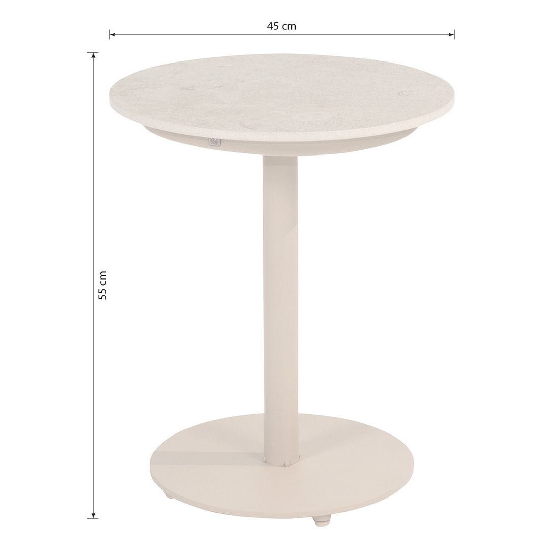4Seasons Boaz Loungetisch Ø45cm Edelstahl/Keramik