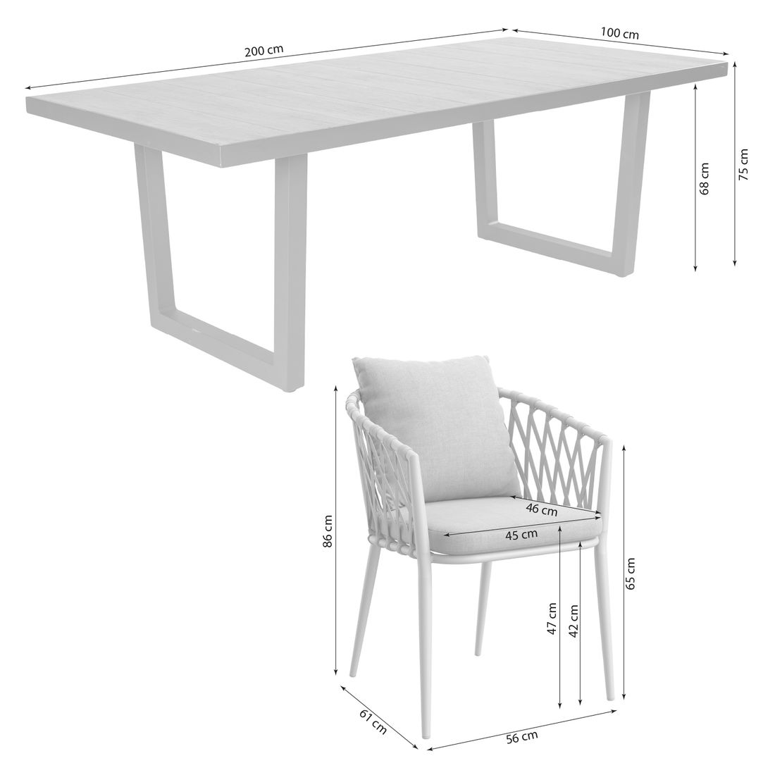 LC Garden Sunrepo Gartenmöbel-Set L (6 Plätze) Tisch 200x100cm