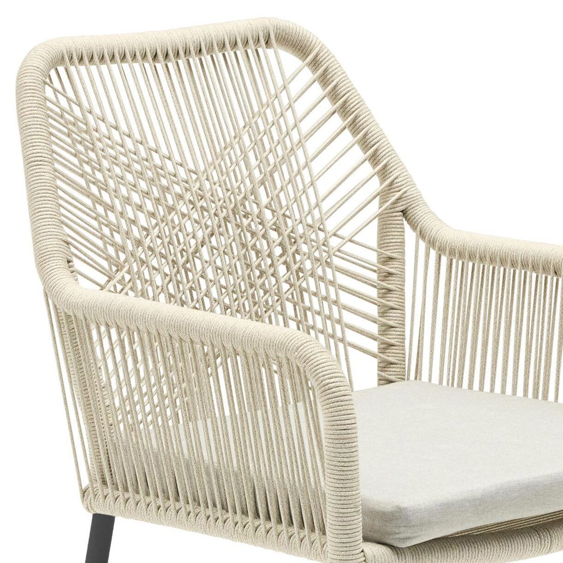 LC Garden Stilo Stapelsessel Aluminium/Rope mit Sitzkissen