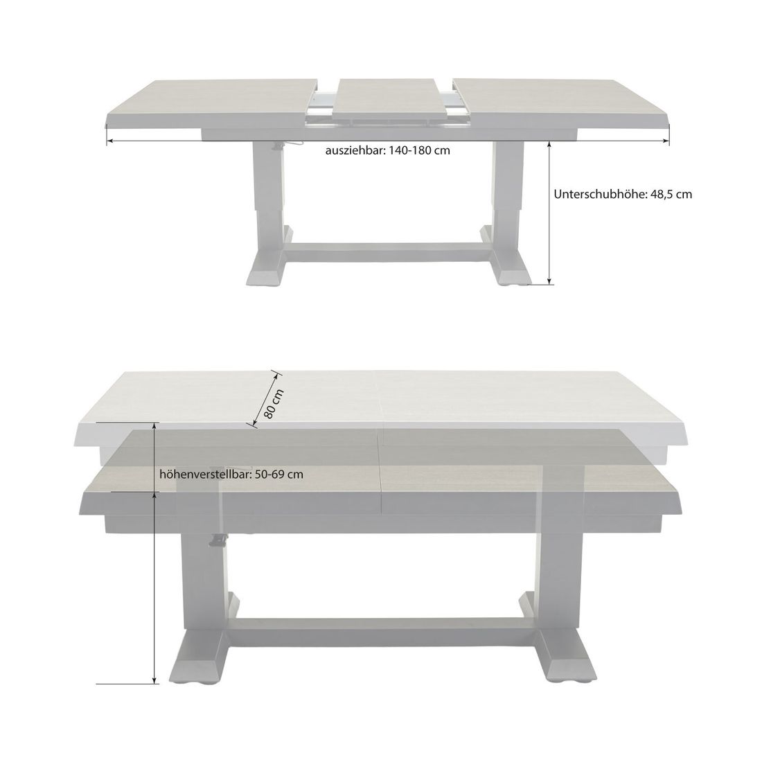 LC Garden Vivera-Stone Ausziehtisch 140/180x80cm Aluminium/Sinterstone
