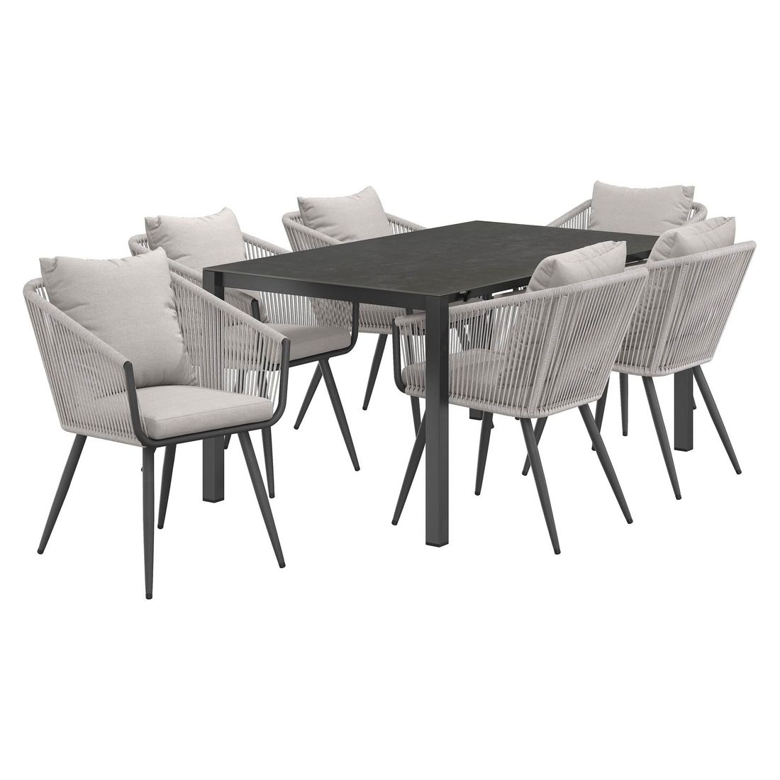 OUTLIV. Alex Gartenmöbel-Set L (6 Plätze) Tisch 160/217/267x91cm