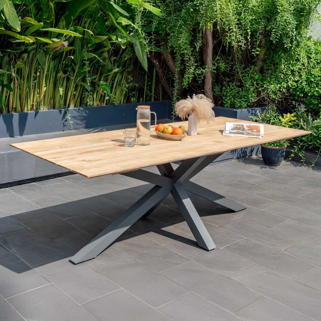 LifestyleGarden Viborg Gartentisch 216x98,5cm Aluminium/Teak
