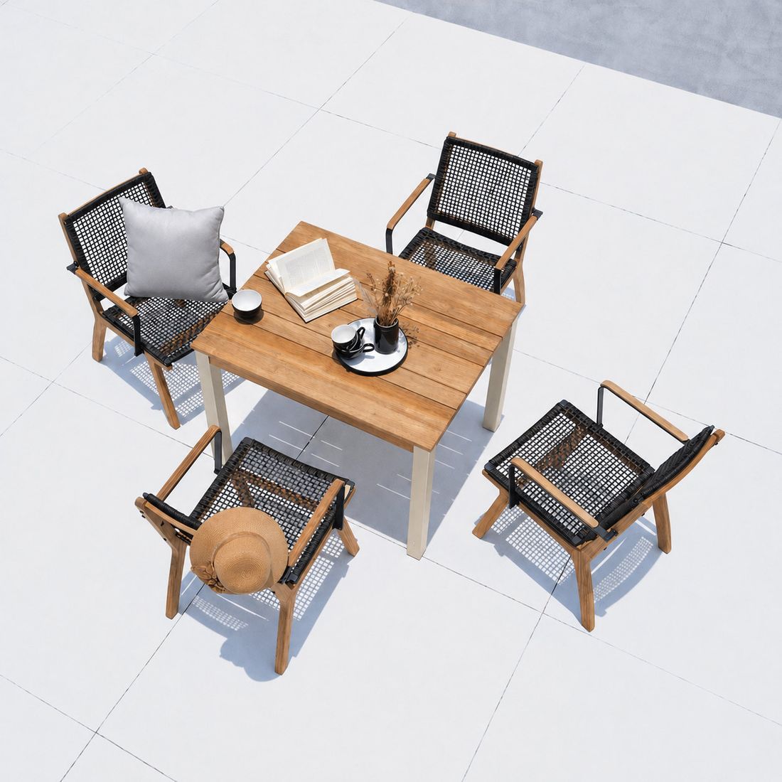 Zebra Derex Gartentisch 80x100cm Aluminium/Teak