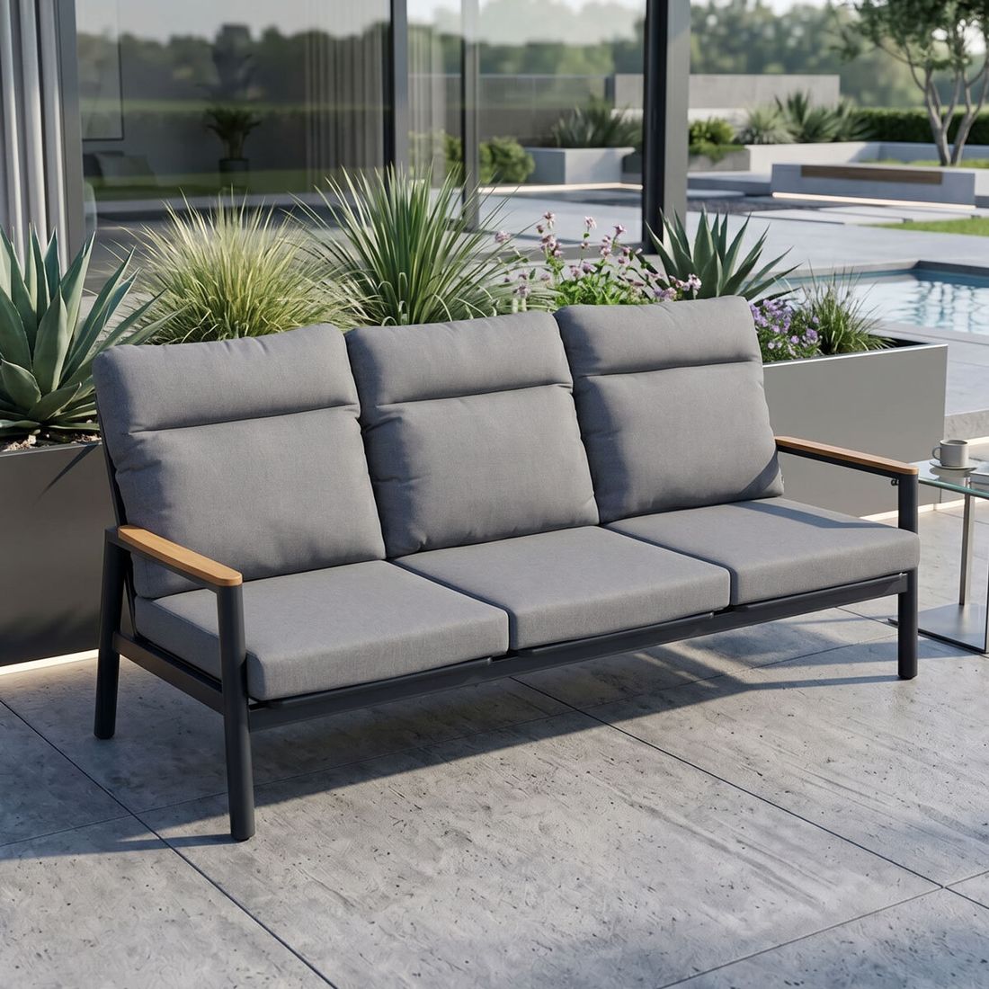 Siena Garden Cortina Gartenloungesofa verstellbar Aluminium/Rope/Polypropylen