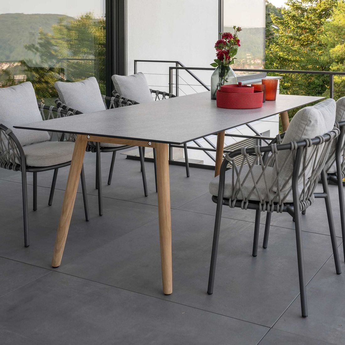 Stern Interno Gartentisch 220x100cm Teak/Silverstar 2.0