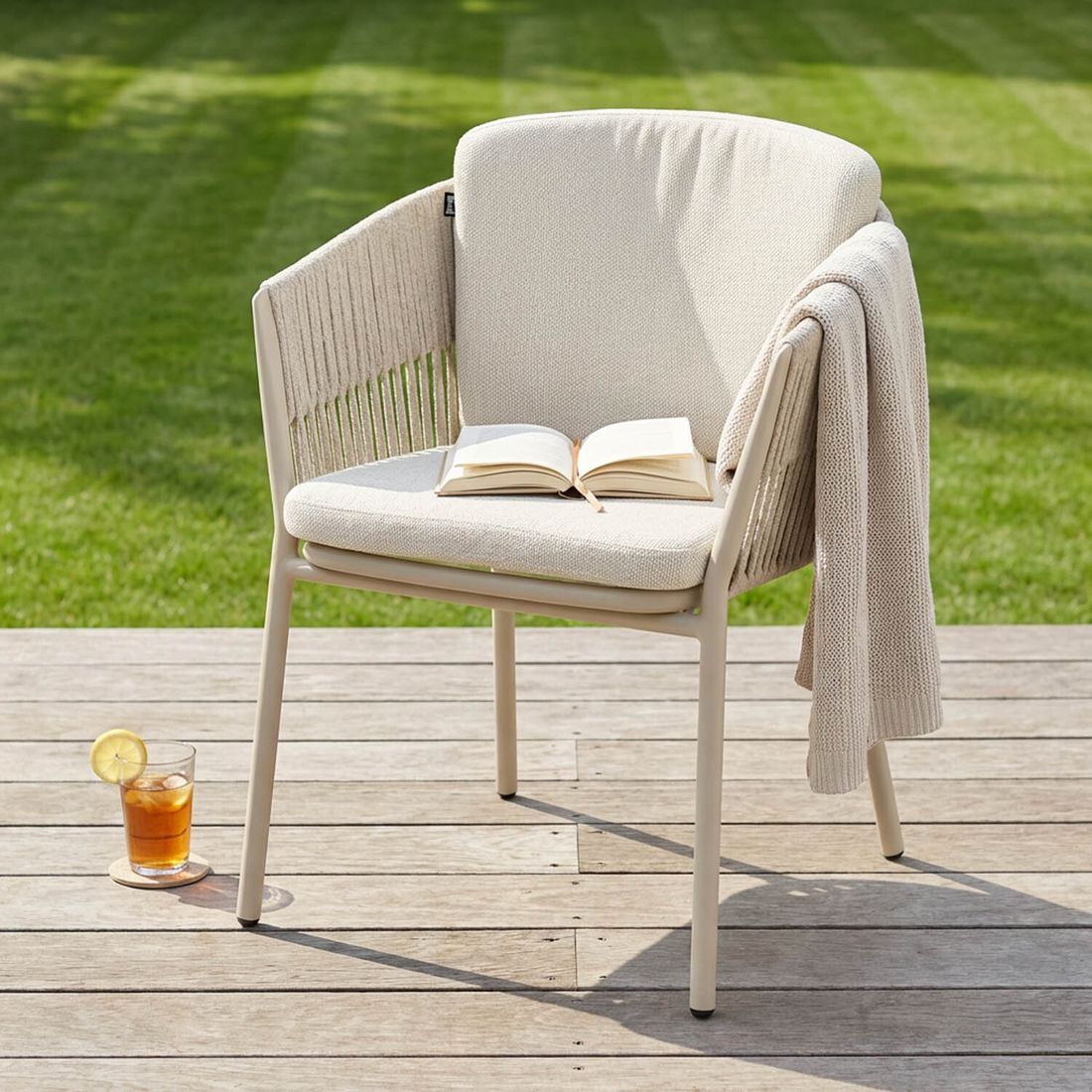 Hartman Sevilla Gartensessel Aluminium/Rope mit Sitz- und Rückenkissen