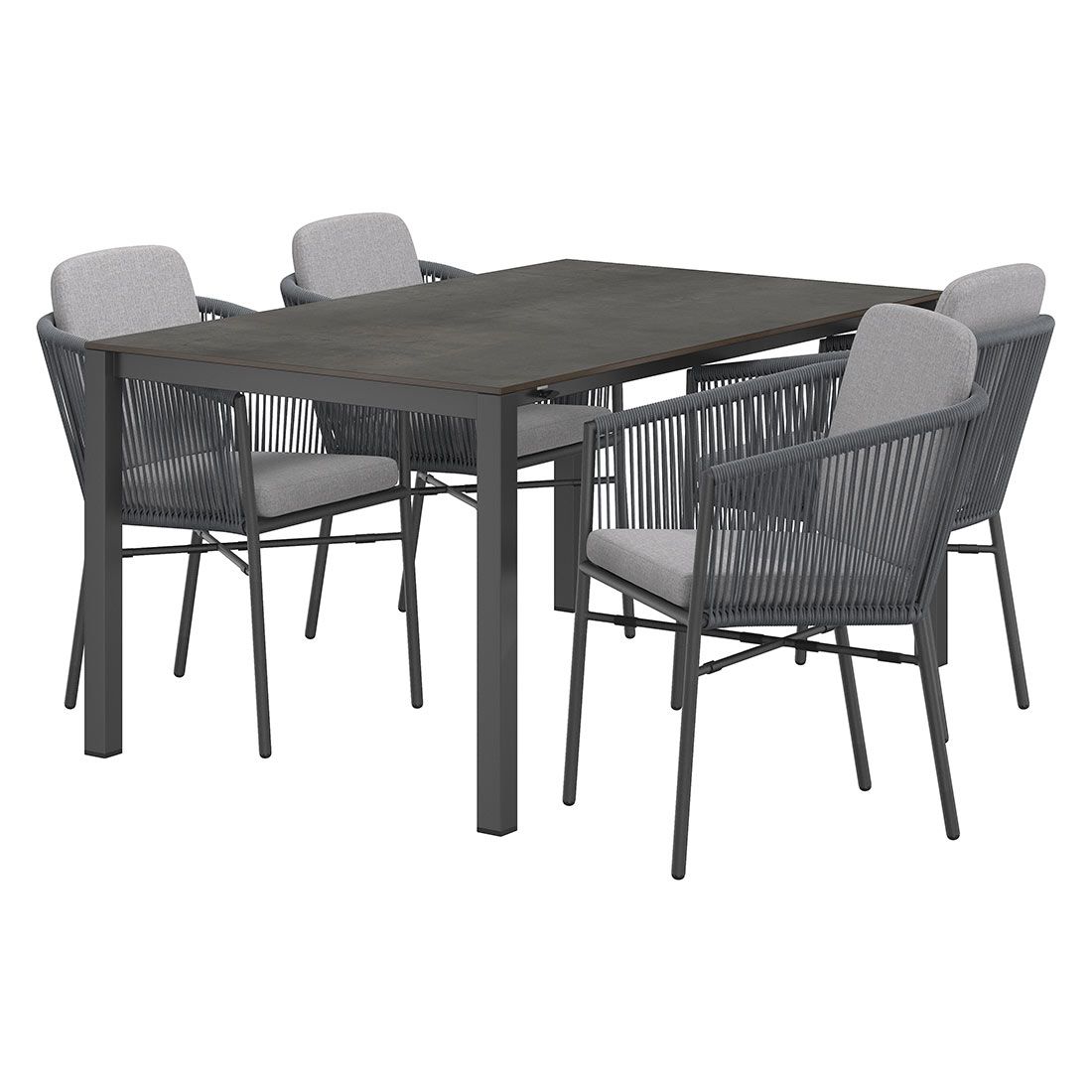 OUTLIV. Ohio Gartenmöbel-Set M (4 Plätze) Tisch 160/217/267x91cm