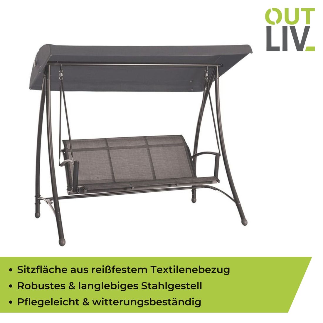 OUTLIV. Rubens Hollywoodschaukel Stahl/Textilene