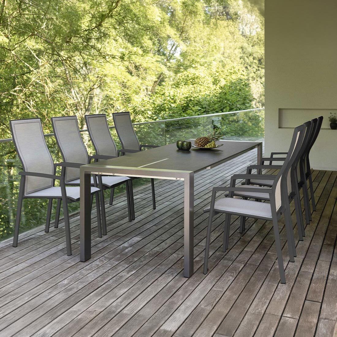 Stern Kari Gartenmöbel-Set XL (8 Plätze) Tisch 200/260x90cm