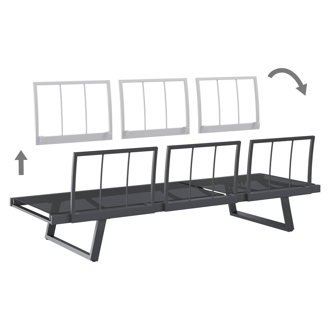 OUTLIV. Lucca Gartenloungesofa Aluminium/Olefin