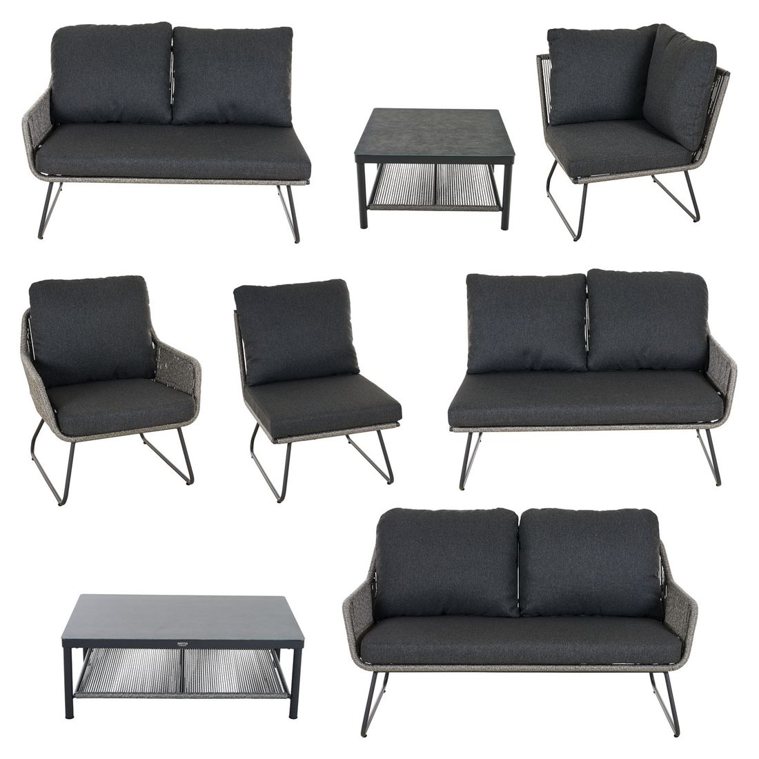 Siena Garden Kansas Ecklounge inkl. Loungetisch Aluminium/Gardino-Geflecht