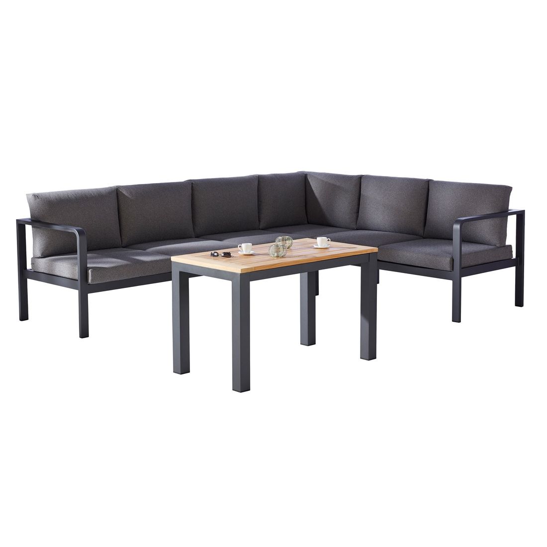 Best Cleveland Ecklounge inkl. Loungetisch Aluminium/Mischgewebe