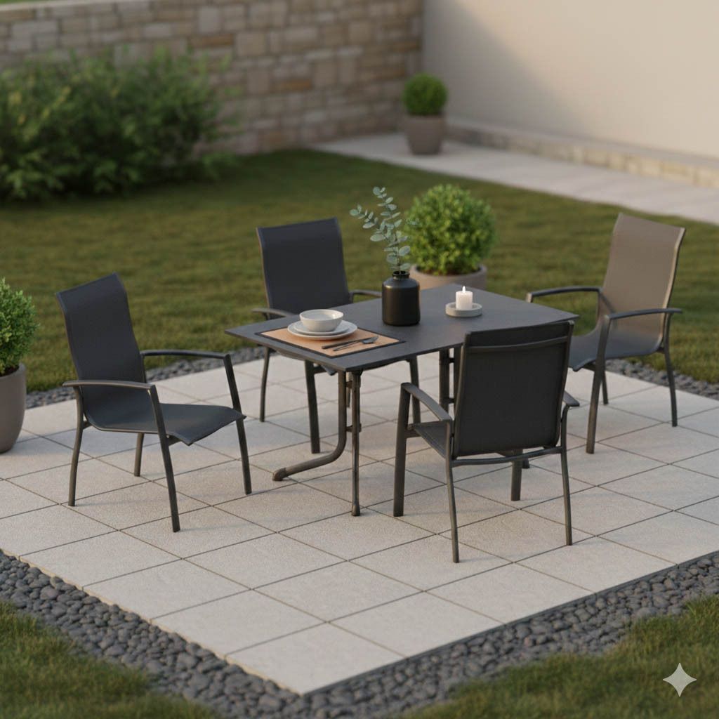 Kettler Legato Curve Gartenmöbel-Set M (4 Plätze) Tisch 140x90cm