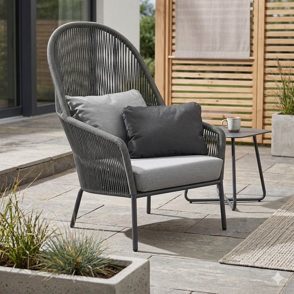 Solpuri Loop Loungesessel Aluminium/Rope